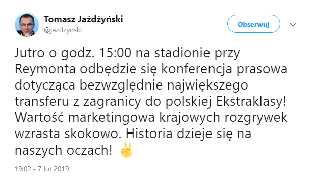 Wiadomo o której Wisła ZAPREZENTUJE Błaszczykowskiego